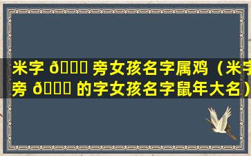 米字 🍀 旁女孩名字属鸡（米字旁 🐎 的字女孩名字鼠年大名）